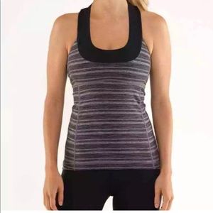 Lululemon Black and Grey Scoop Neck Racerback Tank